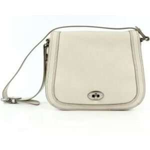 Fossil Marlow Leather Flap Crossbody Bone White Ivory Shoulder Purse Handbag